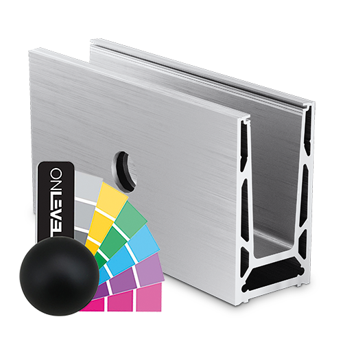 TL-6051 Glas profiel  L=5000mm aluminium RAL mat