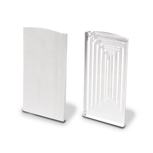 TL-6051 Eindkap links met afdekkap aluminium naturel geanodiseerd
