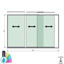 SunView model 1 left opening 3-lanes full height L=xxxxmm (max. 4000mm) H=xxxxmm (max. 2600mm), aluminum ARMOR RAL (excl. locks, drivers and glass)