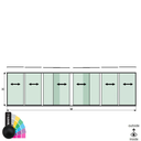 SunView model 1 links/rechts opening 4-baans volledige hoogte L=xxxxmm (max. 10000mm) H=xxxxmm (max. 2600mm), alum. RAL mat (excl. sloten, meenemers en glas)