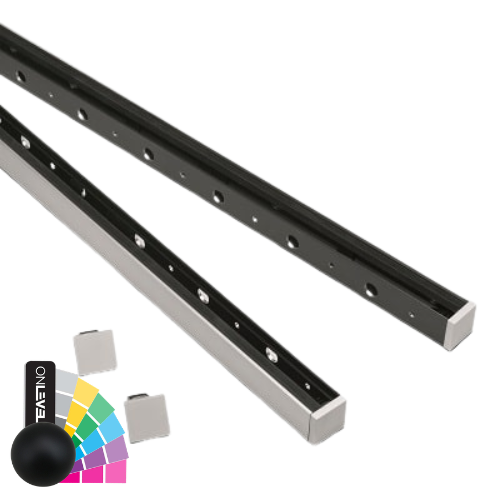 SKYFORCE en applique kit y compris joint de verre pour verre 10.76/12.76mm hauteur 500mm, aluminium RAL mat