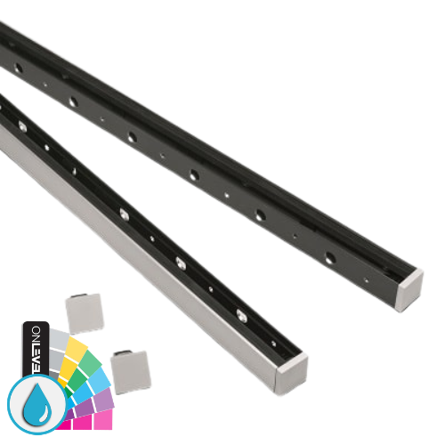 SKYFORCE en applique kit y compris joint de verre pour verre 10.76/12.76mm hauteur 500mm, aluminium RAL ARMOR