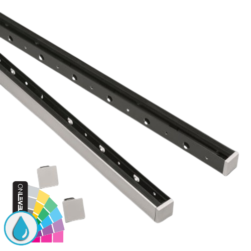 SKYFORCE en applique kit y compris joint de verre pour verre 10.76/12.76mm hauteur 500mm, aluminium RAL ARMOR