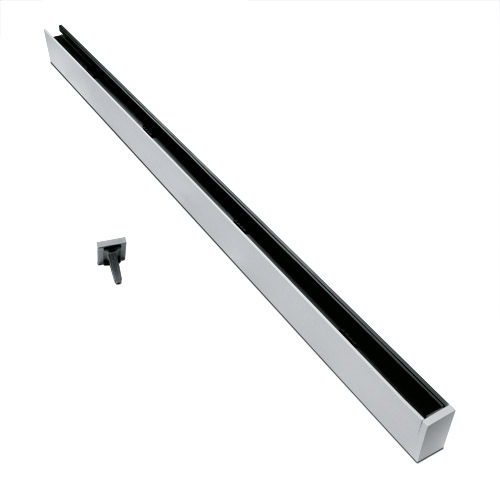 SKYFORCE-Top midden staander incl. glas rubbers voor glas 16.76/17.52/21.52mm hoogte 500mm, aluminium onbehandeld
