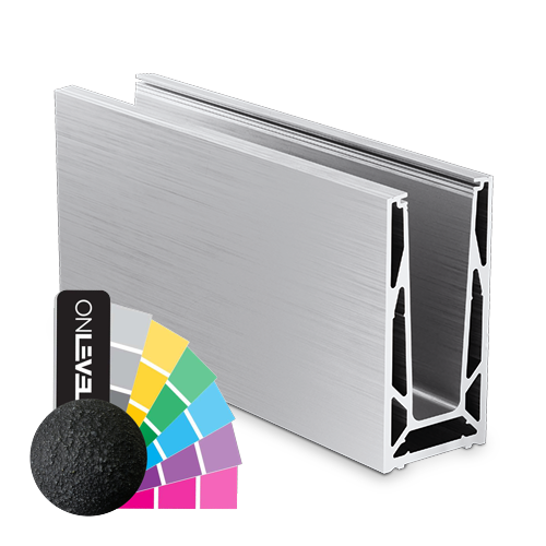 TL-6080 Glas profiel  L=5000mm aluminium RAL mat