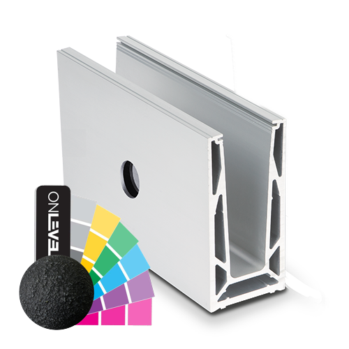 TL-6081 Glas profiel  L=5000mm aluminium RAL (struct.)