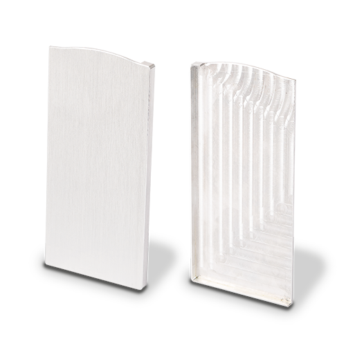 TL-6081 Eindkap links met afdekkap aluminium onbehandeld