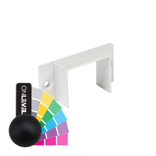 LAZORTRACK muur handreling 56x43mm muurflens, alum. RAL mat