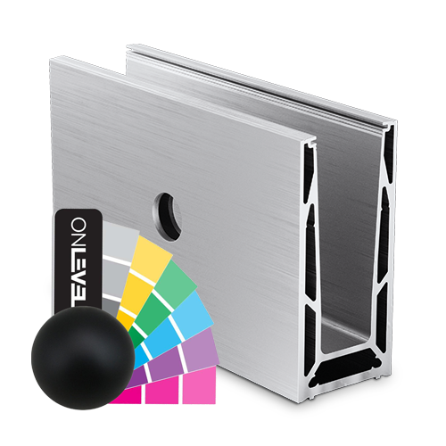 Glas profiel TL-6141, L=5000mm aluminium RAL mat