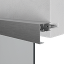 INFINITYSLIDE 69kg muur afstand profiel set glas/hout L=2mtr, aluminium edelstaal effect