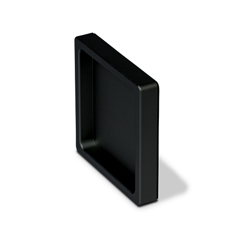 Schelp greep set zelfklevend 65x65x10mm, aluminium zwart geanodiseerd