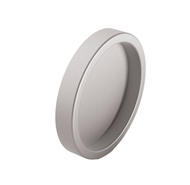 Shell handle set self sticking Ø65x10mm, aluminum stainless steel look