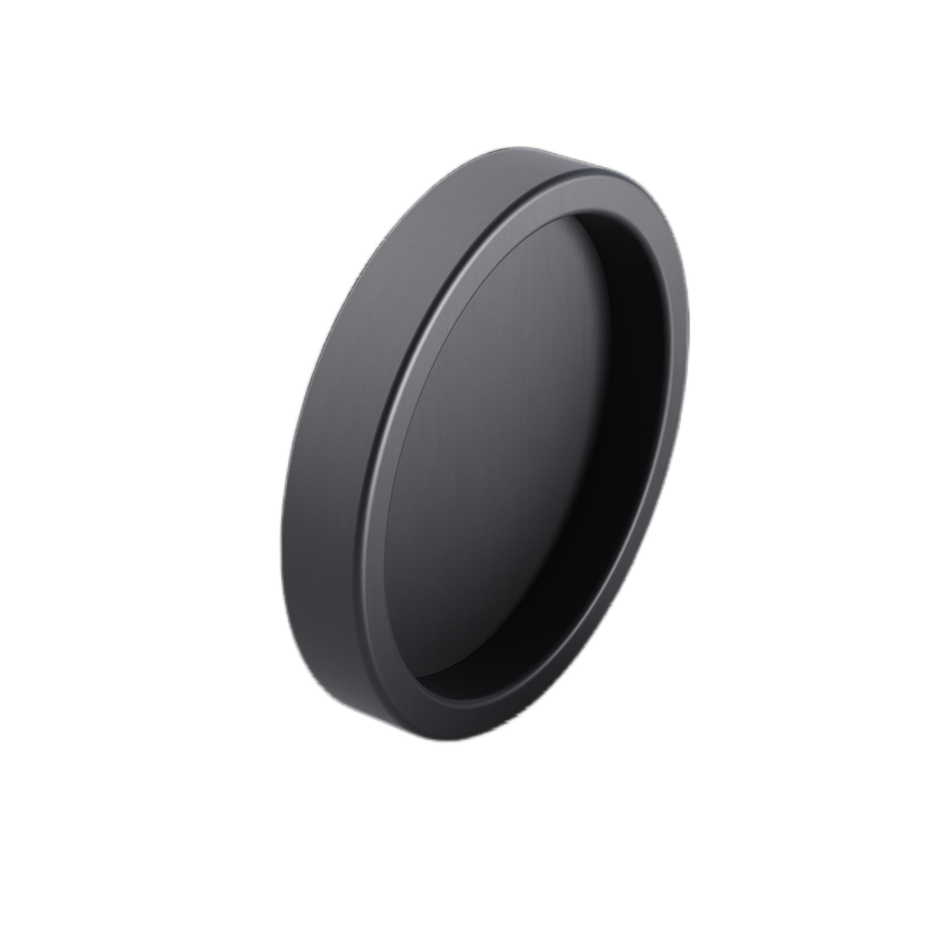 Shell handle set self sticking Ø65x10mm, aluminum black anodized