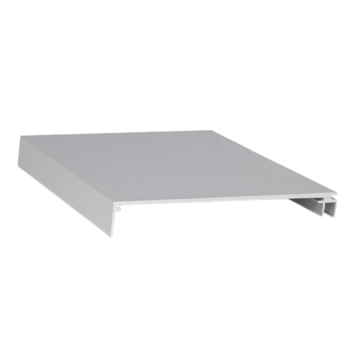 Top-cover slim met opening 120mm, L=5000mm, aluminium onbehandeld