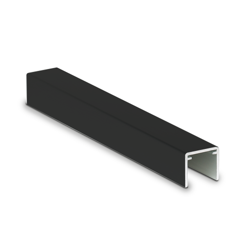 Handlauf U-Profil 26x23x2mm L=5000mm, Aluminium schwarz eloxiert