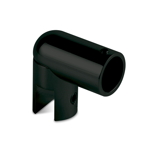 Glas verbinder voor buis Ø19mm en glas 6/8/10mm, messing Stealth Black