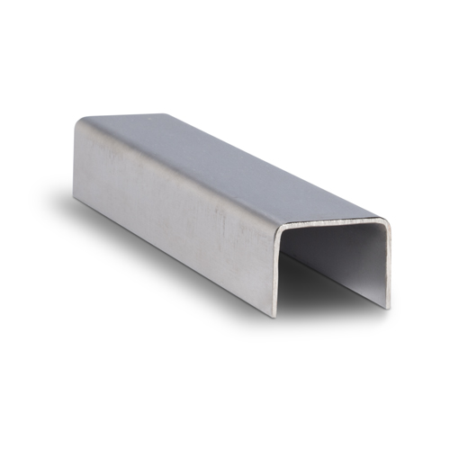 Handrail U-profiel 40x30x2mm, L=4000mm rvs 316 geborsteld