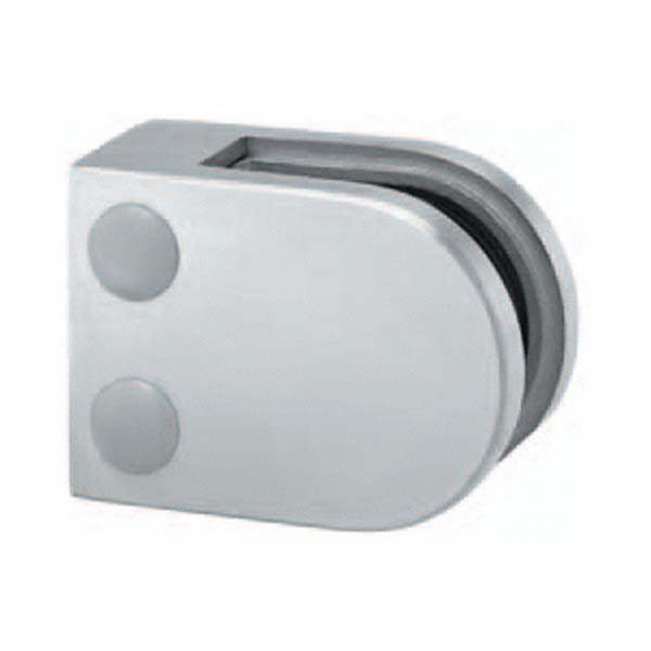 Glassklemme modell 25 med flat tilk. glass 10mm, AISI 316 satineret