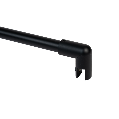 Stabilisation ensemble Ø19mm paroi vitrée 45° verre 6/8/10mm L(max)=460mm, laiton Stealth Black