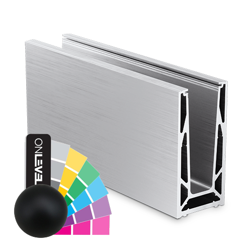 TL-6080 Glass profile  L=2500mm aluminum RAL struct.