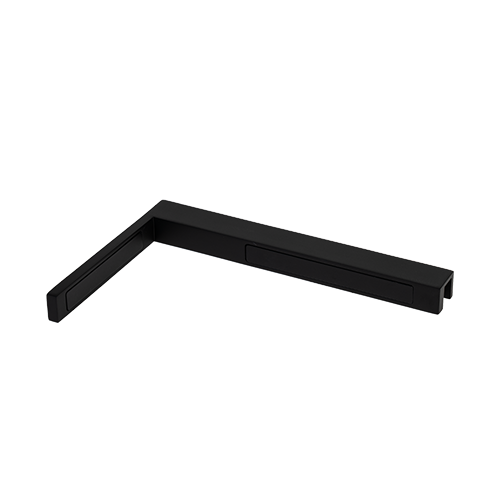 Stabilisatie hoek glas-wand 90° rechts, messing Stealth Black