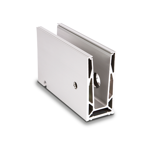 TL-6081 Profilé pour verre L=200mm en aluminium anodisé naturel avec Couverture