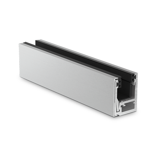 KAZIWALL-side 2-piece profile, glass 16.76mm L=200mm, aluminum natural anodized