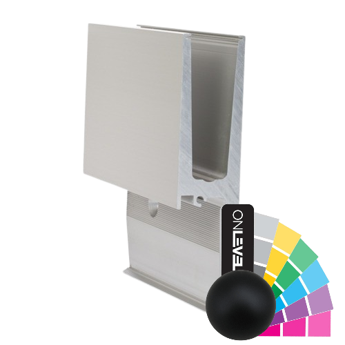 TL-3011 Glas profiel L=5000mm aluminium RAL mat