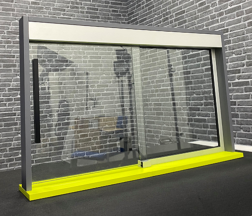 INFINITYSLIDE tafel display glas vast en schuif