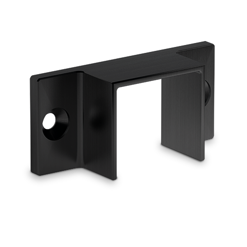 Wandflansch für U-Profil 30x28x2mm, Aluminium schwarz eloxiert