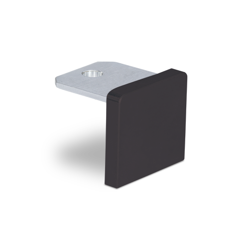 Ändlock platt U-profil 26x23x2mm, aluminium svart anodiserad
