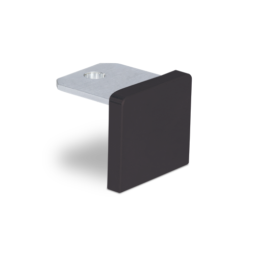 Endcap flat U-profile 26x23x2mm, aluminum black anodized
