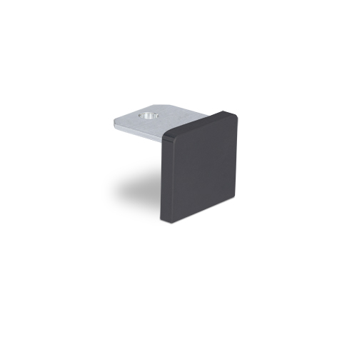 Bouchon plat U 30x28x2mm, aluminium anodisé noir
