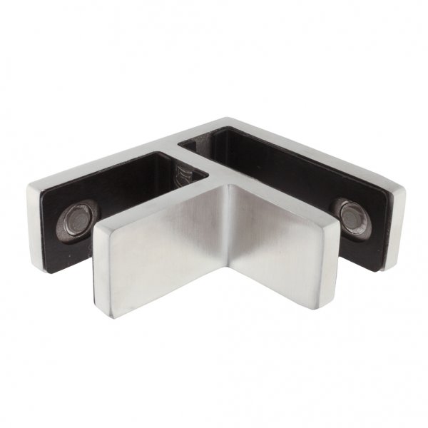 Slim Glas verbinder glas-glas 90° voor glas 20-21.5mm, rvs 2205 geborsteld