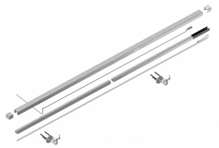 LAZORTRACK wall handrail set 40x30x1mm L=5mtr, AISI 316 satined (discontinued product until 30/06/2026 or while stocks last)