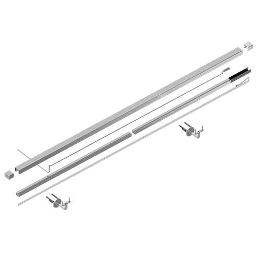 LAZORTRACK muur handleuning set 40x30x1mm L=10mtr, rvs 304 geborsteld