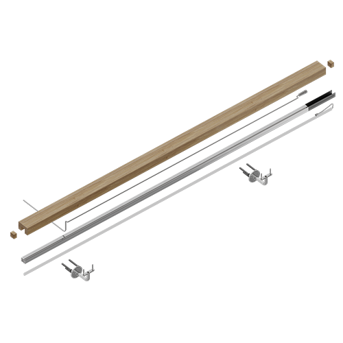 LAZORTRACK wall handrail set 60x40mm L=10mtr indoor, oak laquered (discontinued product until 30/06/2026 or while stocks last)