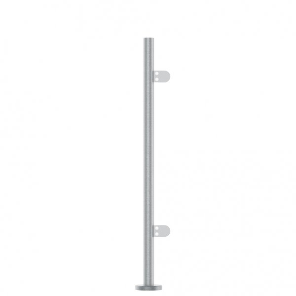 EMPIRE STATE POST endpost Ø42.4x2mm H=978mm including 10mm Glassclamps and covercap, AISI 316 satined (discontinued product until 30/06/2026 or while stocks last)