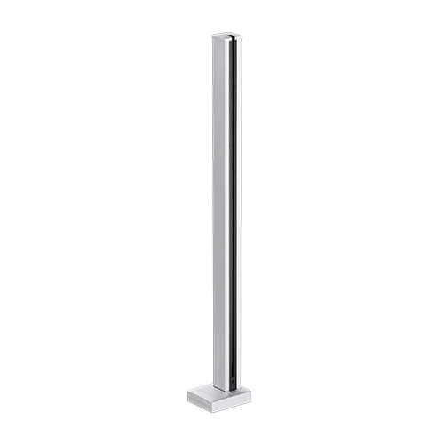 GUARDIAN OF THE UNIVERSE eindstaander top open 58x58mm H=1100mm glas 10.76mm, aluminium onbehandeld