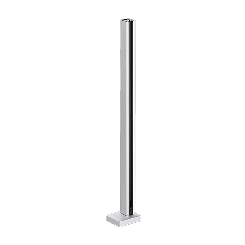 GUARDIAN OF THE UNIVERSE eindstaander top handleuning 58x58mm H=1100mm glas 10.76mm, aluminium onbehandeld