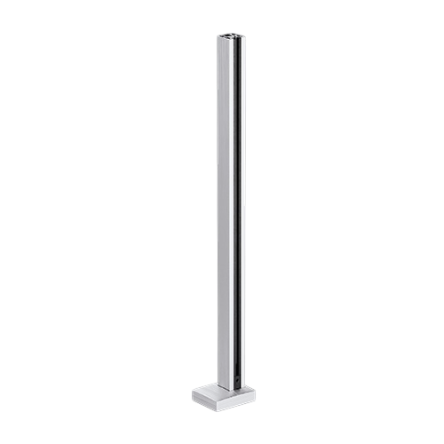 GUARDIAN OF THE UNIVERSE eindstaander top handleuning 58x58mm H=1100mm glas 10.76mm, alum. nat. geanodiseerd