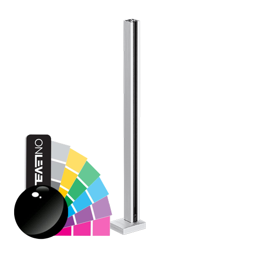 GUARDIAN OF THE UNIVERSE eindstaander top handleuning 58x58mm H=1100mm glas 10.76mm, alum. RAL glanzend