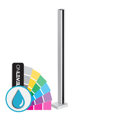 GUARDIAN OF THE UNIVERSE eindstaander top handleuning 58x58mm H=1100mm glas 10.76mm, aluminium ARMOR RAL
