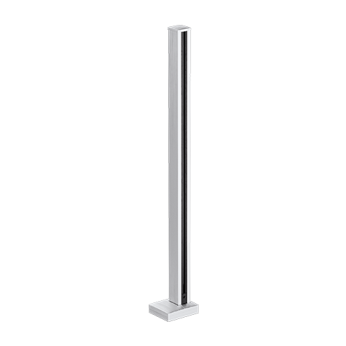 GUARDIAN OF THE UNIVERSE midden staander top gesloten 58x58mm H=1100mm glas 10.76mm, alum. nat. geanodiseerd