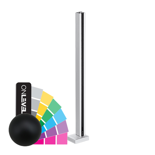 GUARDIAN OF THE UNIVERSE midden staander top handleuning 58x58mm H=1100mm glas 10.76mm, alum. RAL mat
