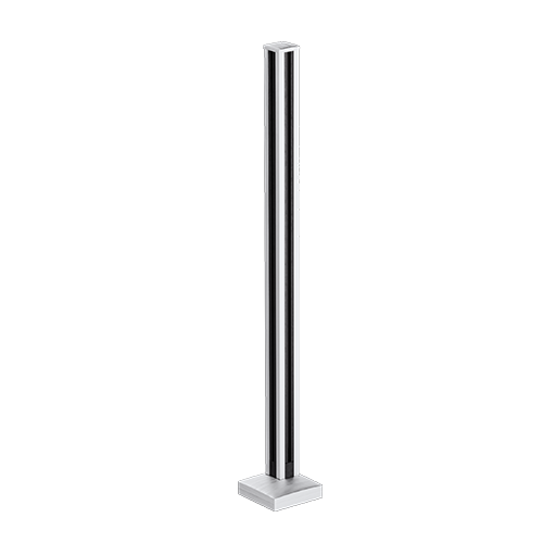 GUARDIAN OF THE UNIVERSE hoekstaander top gesloten 58x58mm H=1100mm glas 10.76mm, aluminium onbehandeld