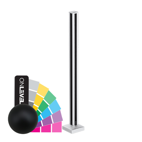 GUARDIAN OF THE UNIVERSE hoekstaander top gesloten 58x58mm H=1100mm glas 10.76mm, alum. RAL mat