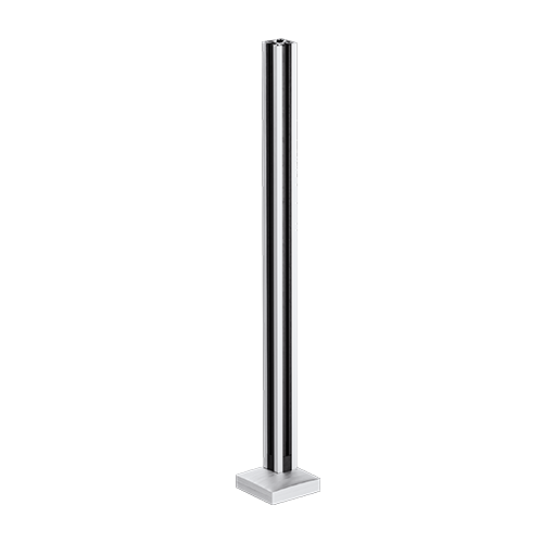 GUARDIAN OF THE UNIVERSE hoekstaander top handleuning 58x58mm H=1100mm glas 10.76mm, alum. nat. geanodiseerd