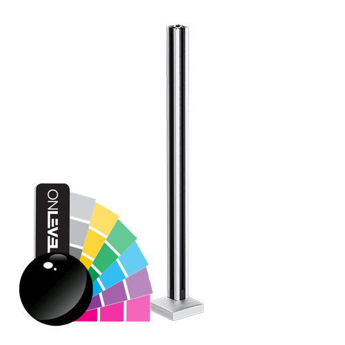 GUARDIAN OF THE UNIVERSE Eckpfosten für Handlauf 58x58mm H=1100mm Glas 10-10.76mm, Aluminium RAL glänzend