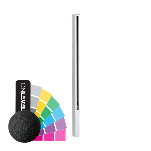 GUARDIAN OF THE UNIVERSE Endpfosten Seitenmontage oben geschlossen 58x58mm H=1400mm Glas 10-10.76mm, Aluminium RAL matt